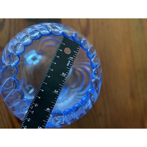 Vintage Elegant Glass Cambridge Blue Caprice Footed Rose Bowl 4.5" Tall - Picture 14 of 16